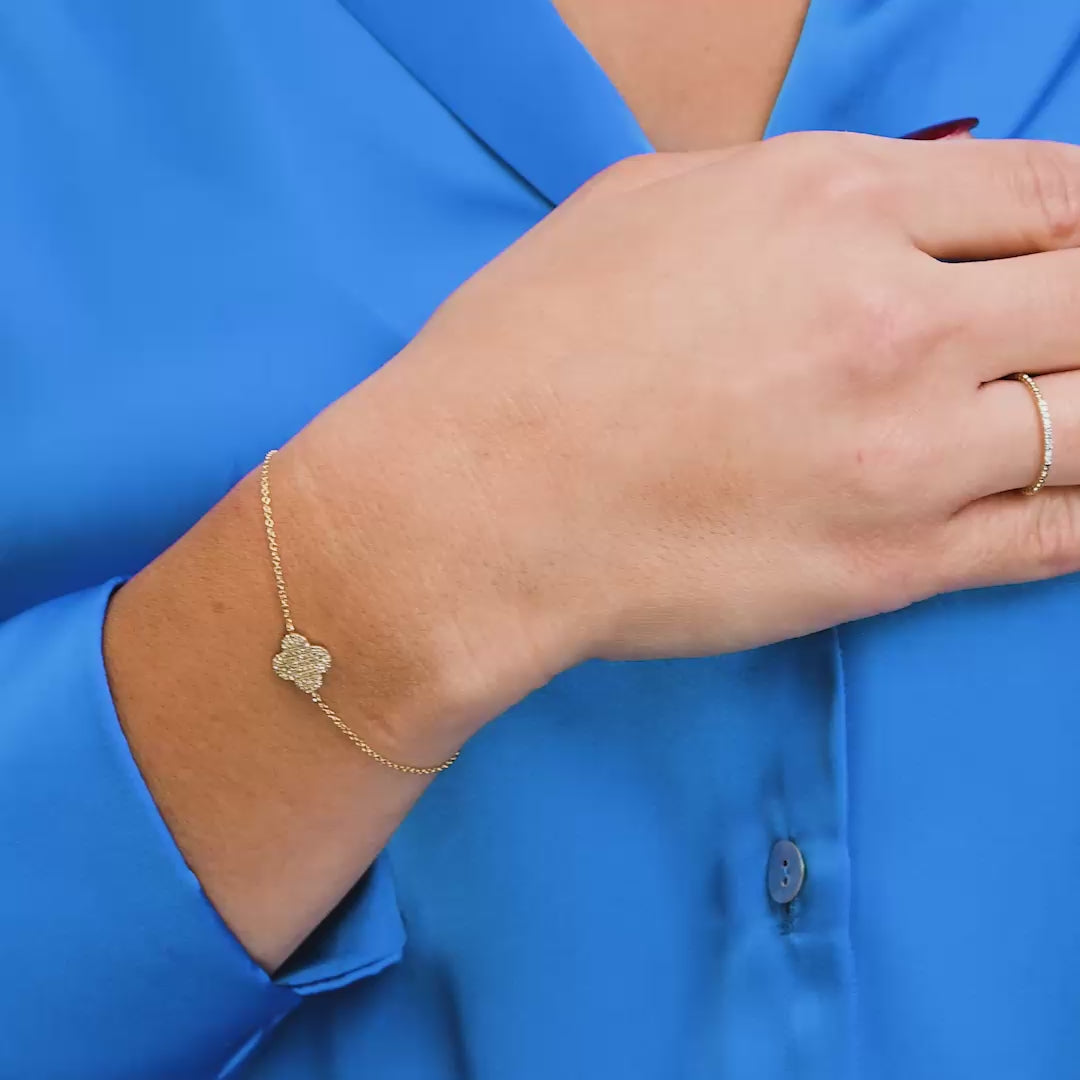 Pave Clover Diamond Bracelet