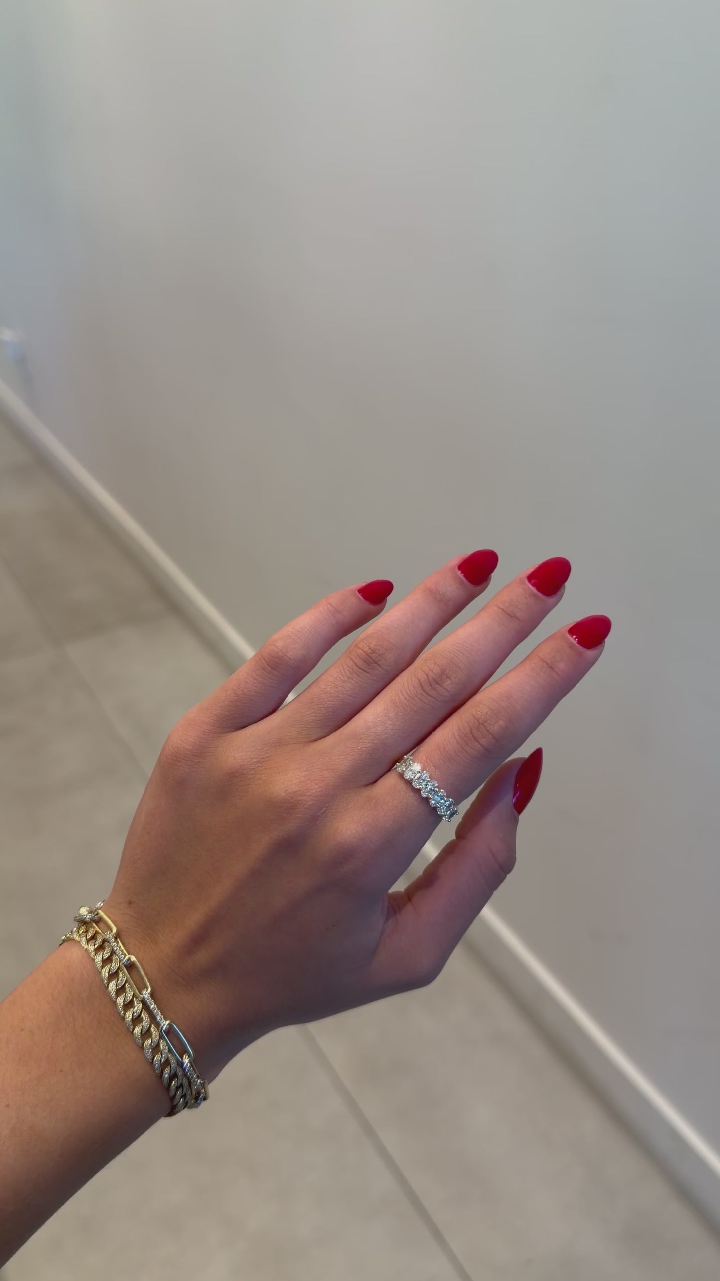 Semi Eternity Oval Lab Grown Diamond Ring