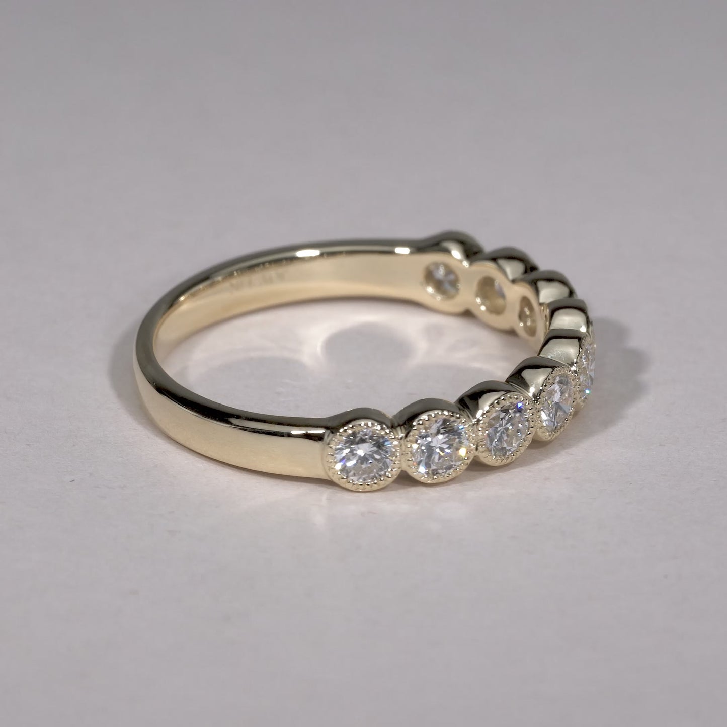Semi Eternity Milgrain Diamond Ring