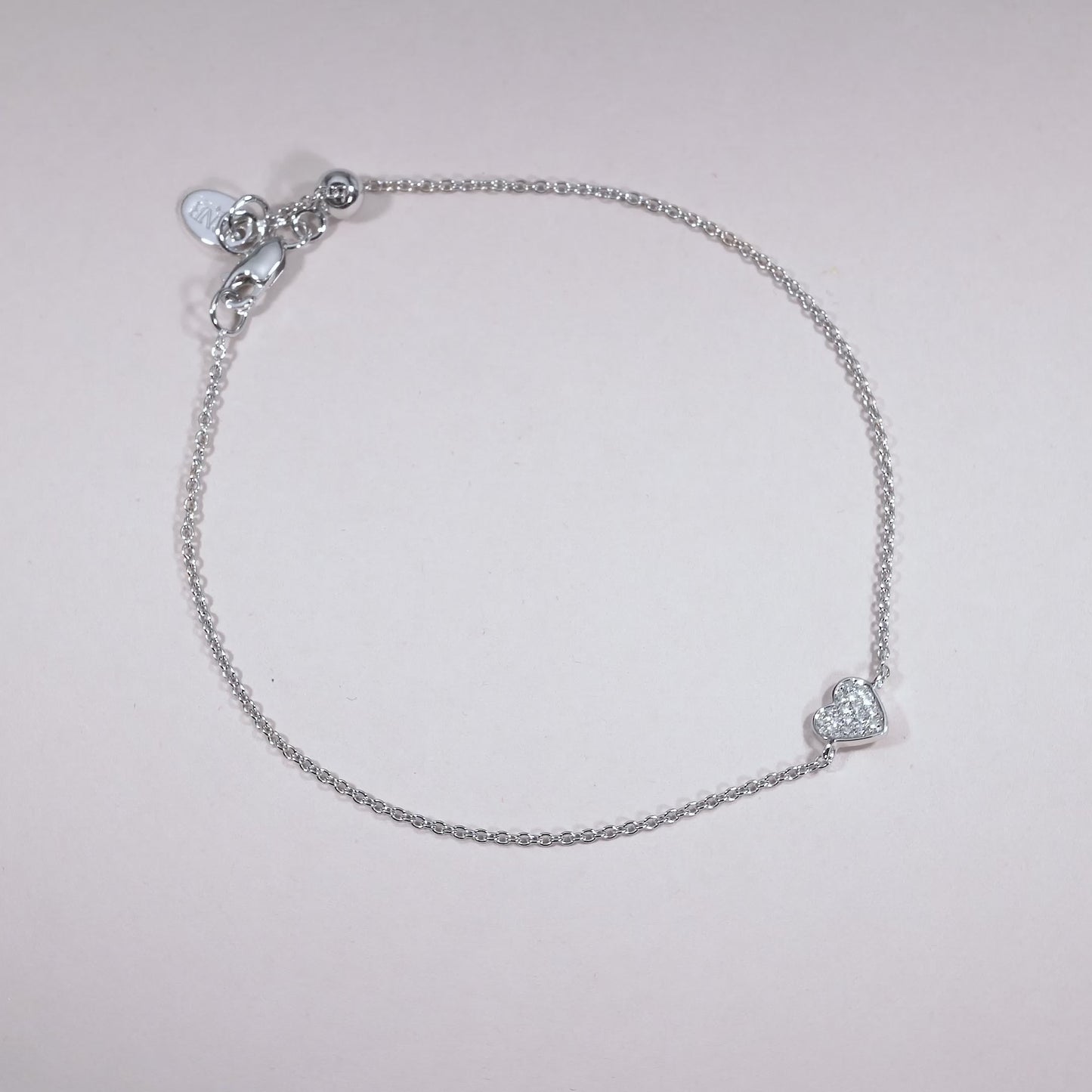Heart Shape Pave Diamond Bracelet
