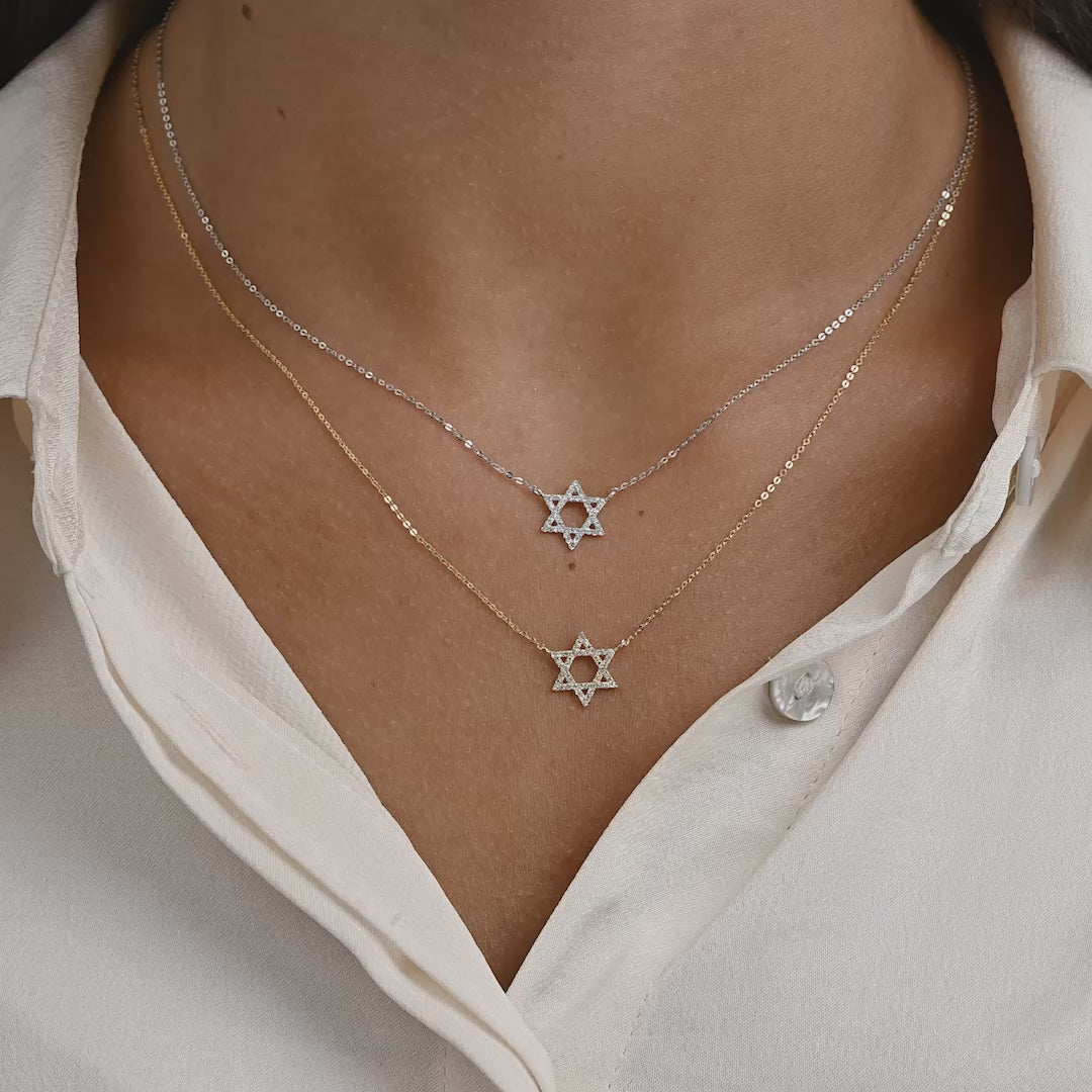 Small Star Of David Diamond Necklace
