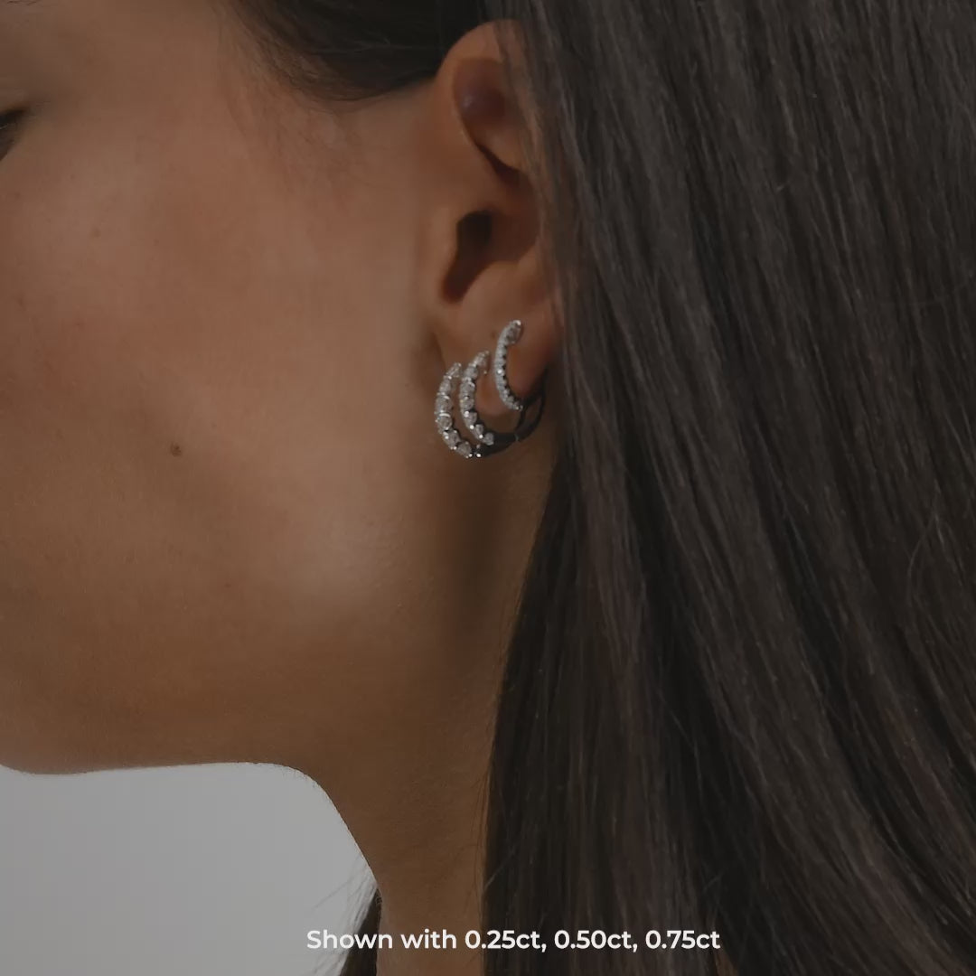 Diamond Huggie Earrings