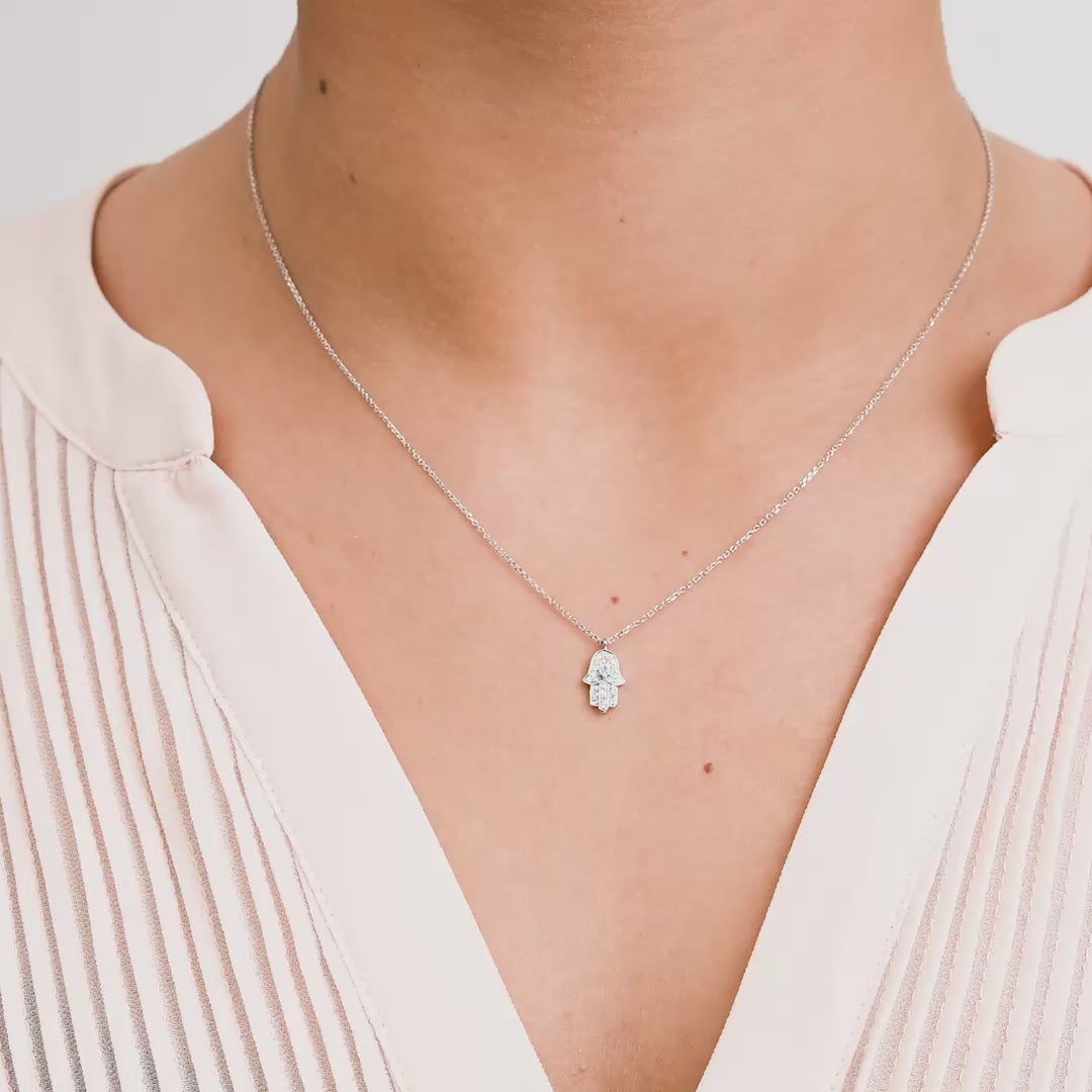 Hamsa Diamond Pendant