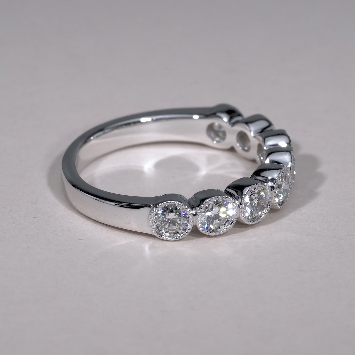Semi Eternity Milgrain Diamond Ring