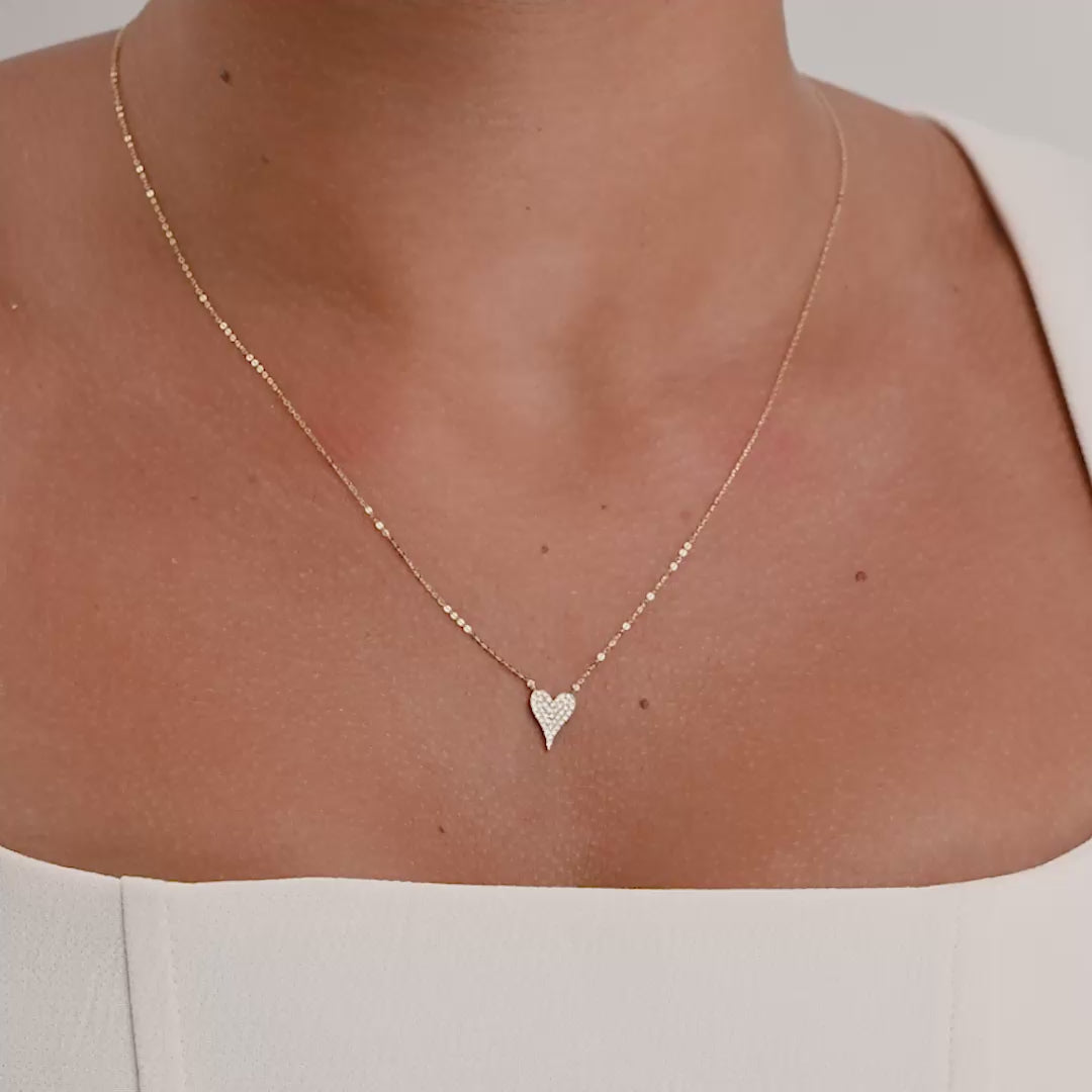 Pave Heart Diamond Necklace