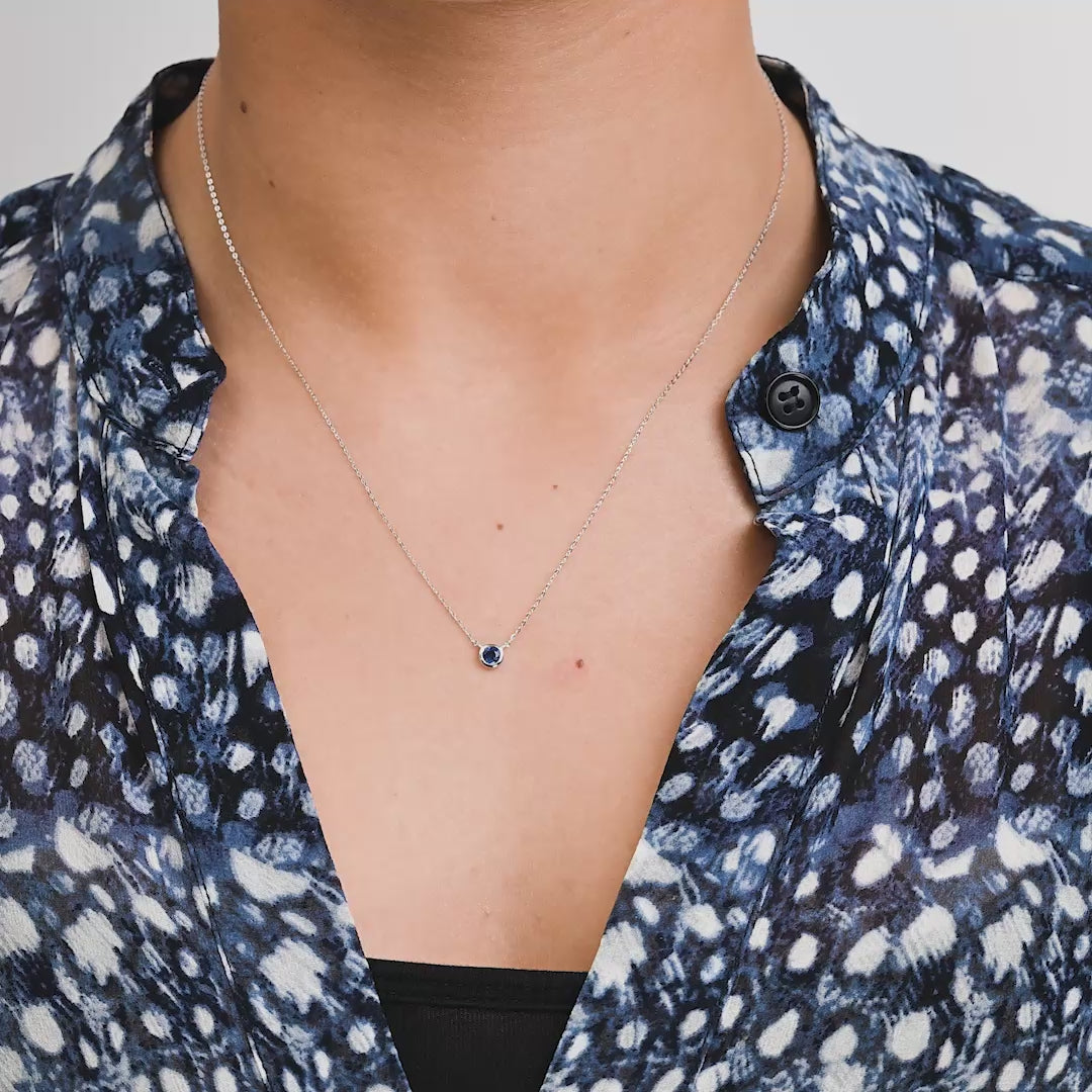 Bezel Set Precious Stone Necklace