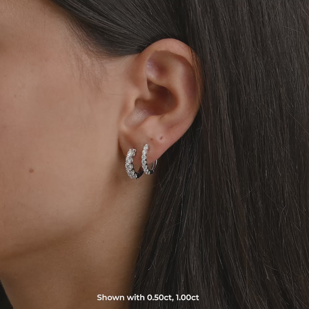 Diamond Huggie Earrings