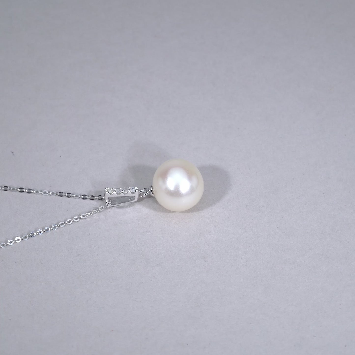 Cultured  Pearl & Diamond Bail Pendant