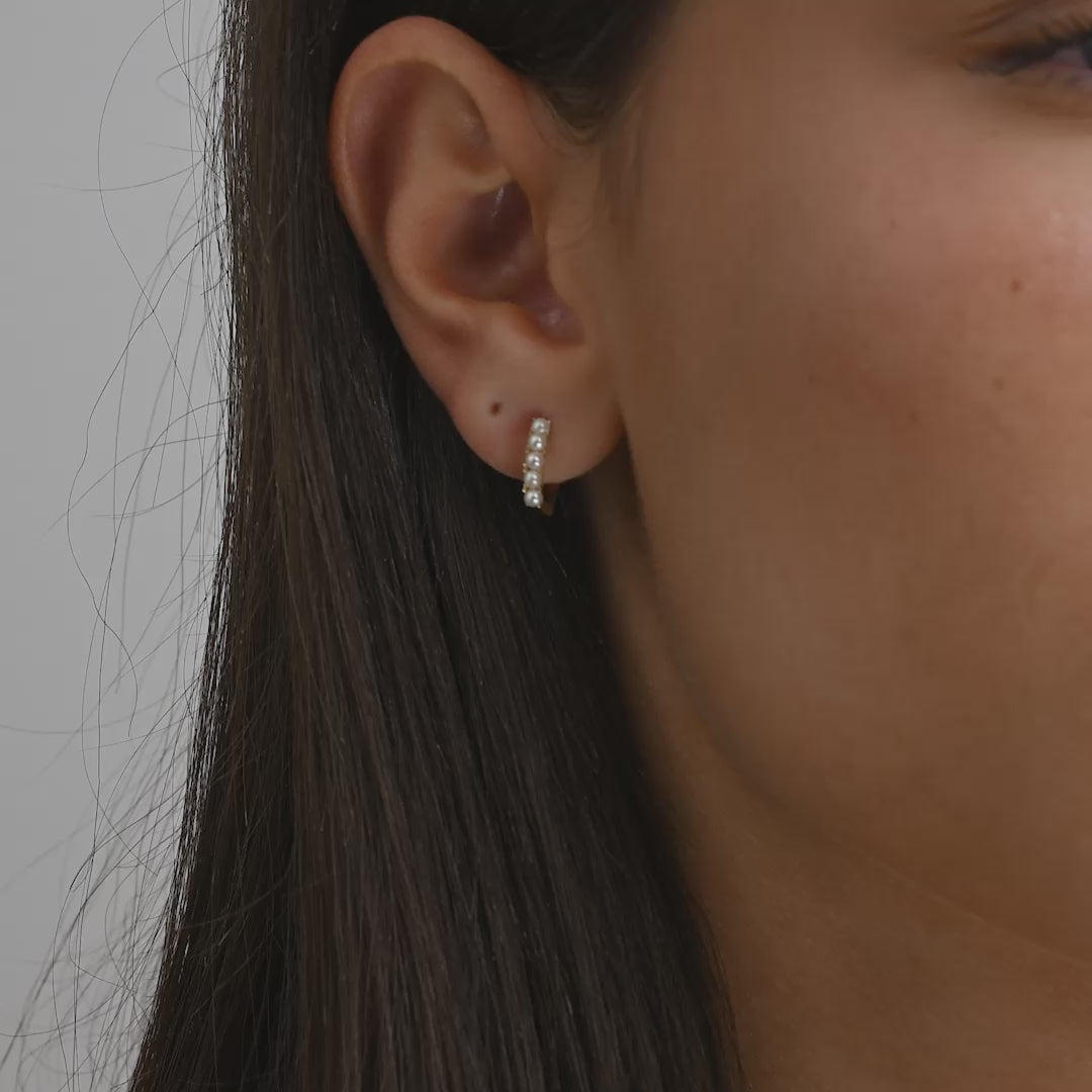 Pearl Huggie Earrings