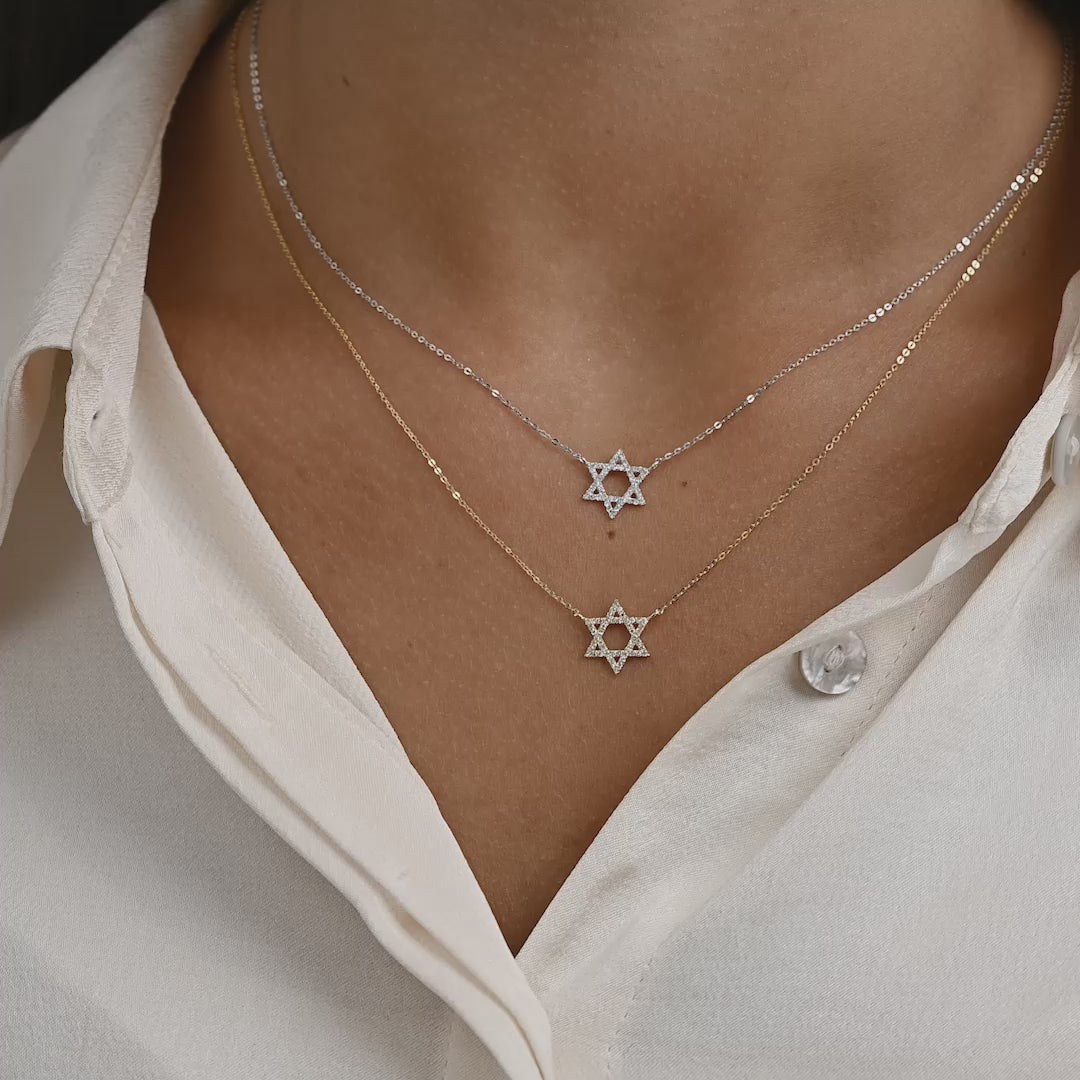 Small Star Of David Diamond Necklace