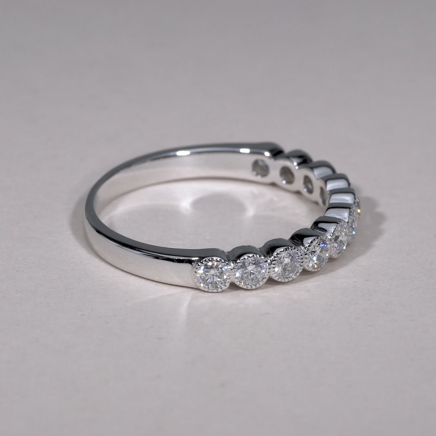 Semi Eternity Milgrain Diamond Ring
