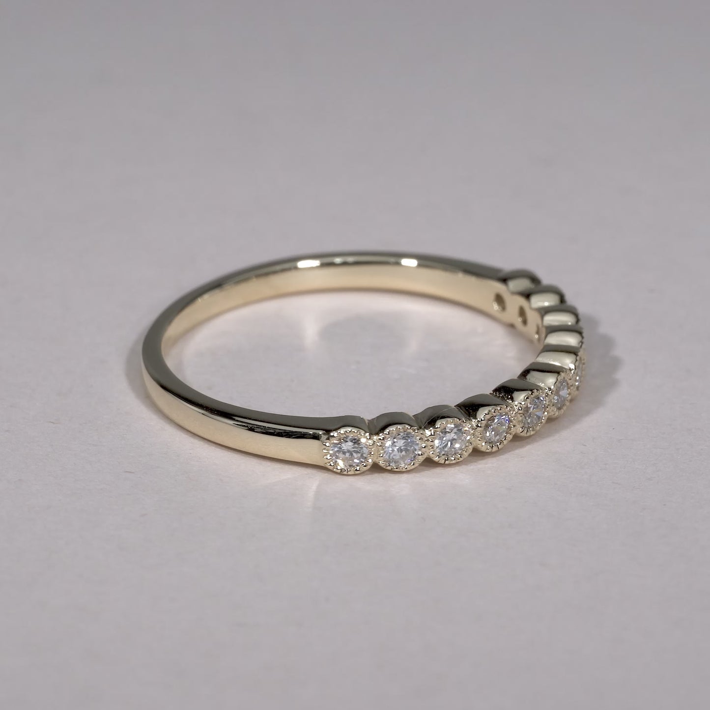 Semi Eternity Milgrain Diamond Ring
